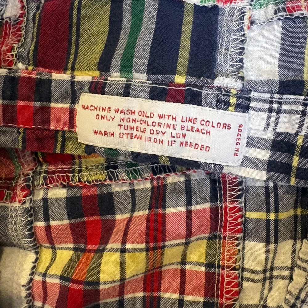 Brooks Brothers 346 Mens Patchwork Madras Plaid Short Sleeve Button Down Shirt M - Picture 6 of 7